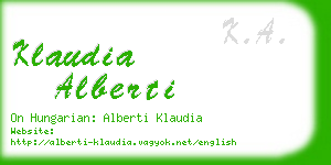 klaudia alberti business card